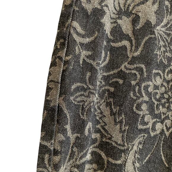 Womens Harolds Black Gold Floral Tapestry Wide Leg Cotton Denim Jeans Size 12 - Picture 11 of 16